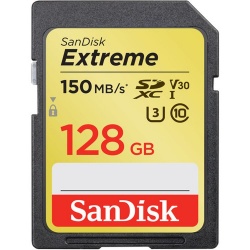 SanDisk Extreme SDXC Card 150MB s UHSI Card U3 V30 128GB